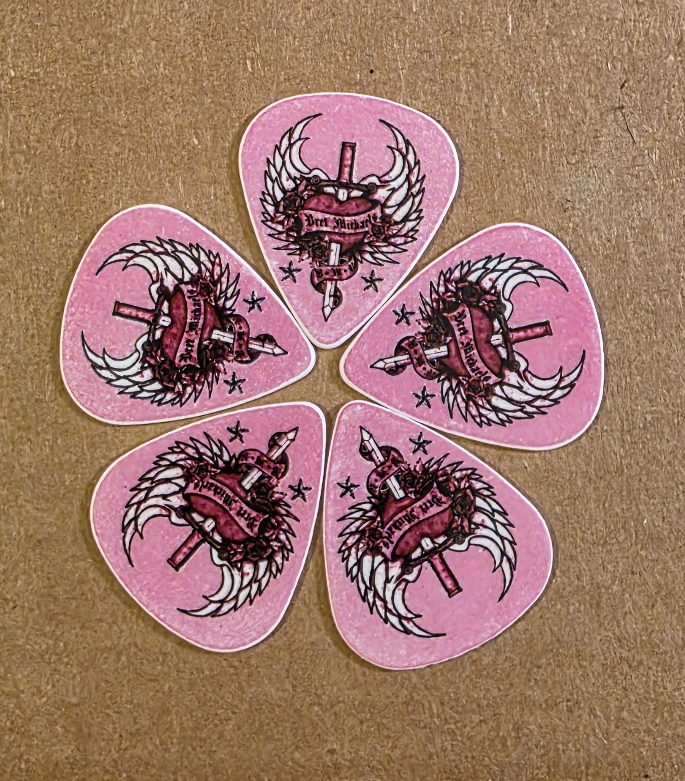 Pink Heart Dagger Guitar Picks Bret Michaels, Brett Michaels, Bret Micheals, Brett Micheals, guitar