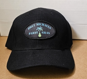 Bret Michaels Black Oval Parti-Gras Logo Hat Bret Michaels, Brett Michaels, Bret Micheals, Brett Micheals, baseball, baseball cap, hat, parti-gras