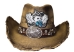 Bret Michaels Custom Cowboy Hat - Winged Skull Blue Roses - CH-C301