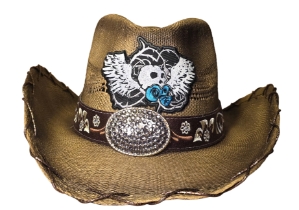 Bret Michaels Custom Cowboy Hat - Winged Skull Blue Roses Bret Michaels, Brett Michaels, Bret Micheals, Brett Micheals, LIfestyle, Style, cowboy hat, hat