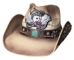 Bret Michaels Custom Cowboy Hat - Winged Skull Purple Roses - CH-C303