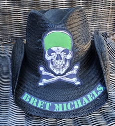 Bret Michaels Green Skull Hat - LG Bandana Skull & Crossbones  Bret Michaels, Brett Michaels, Bret Micheals, Brett Micheals, LIfestyle, Style, Life, Collection, gifts, cowboy hat, poison