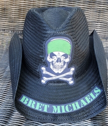 Bret Michaels Green Skull Hat - MD Bandana Skull & Crossbones Bret Michaels, Brett Michaels, Bret Micheals, Brett Micheals, LIfestyle, Style, Life, Collection, gifts, cowboy hat, poison