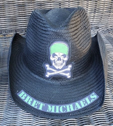 Bret Michaels Green Skull Hat - SM Bandana Skull & Crossbones  Bret Michaels, Brett Michaels, Bret Micheals, Brett Micheals, LIfestyle, Style, Life, Collection, gifts, cowboy hat, poison