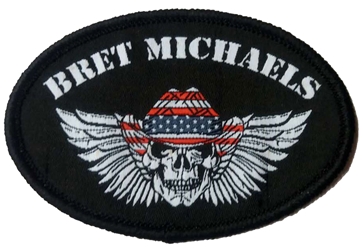 Bret Michaels Red, White and Blue Winged Skull 3" Patch Bret Michaels, Brett Michaels, Bret Micheals, Brett Micheals, American Flag, Red, White, Blue, Patch