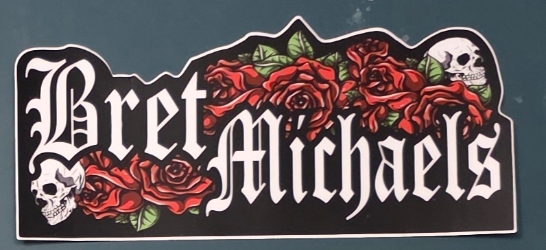 Bret Michaels Roses & Skulls Logo Sticker Bret Michaels, Brett Michaels, Bret Micheals, Brett Micheals, sticker, roses, skull
