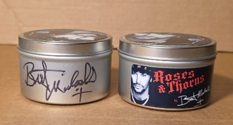 Bret Michaels Roses & Thorns Candle - Tin ***SIGNED*** 