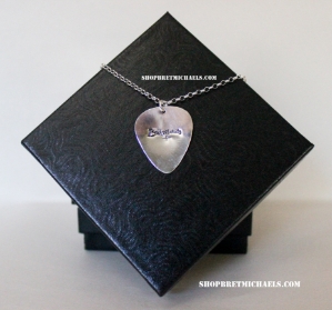 Bret Michaels Sterling Silver Signature Regular Guitar Pick Necklace Bret Michaels, Brett Michaels, Bret Micheals, Brett Micheals, jewelry, sterling silver