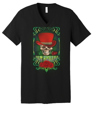 Retro Skull V-Neck Tee  Bret Michaels, Brett Michaels, Bret Micheals, Brett Micheals, LIfestyle, tee, shirt, retro skull, roses, skull, vneck