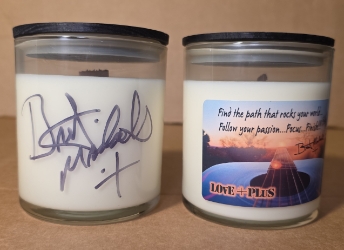Find the Path LOvE+PLuS Candle Jar ***SIGNED*** Bret Michaels, Brett Michaels, Bret Micheals, Brett Micheals, LIfestyle, Style, Life, Collection, Home, Inspiration, gifts, candle, LOVE+PLUS, Find the Path, signed