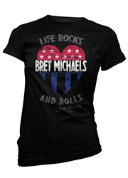 Life Rocks Womens Tee Bret Michaels, Brett Michaels, Bret Micheals, Brett Micheals, Lifestyle, tee, shirt, inspiration, life rocks, graphic