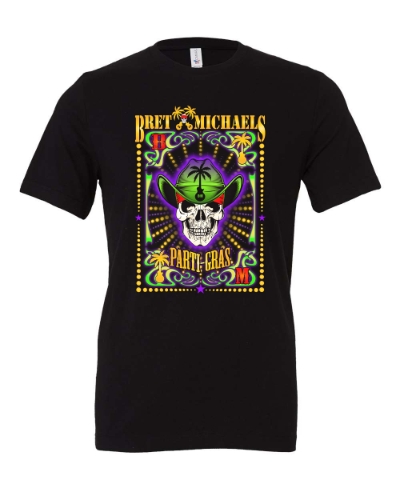 Parti-Gras Cowboy Hat Skull w/Cities Tee