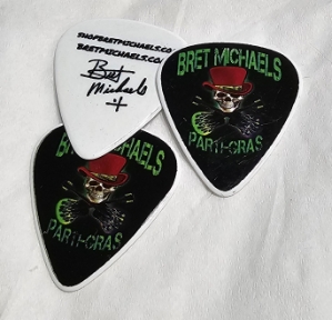Parti-Gras Top Hat Skull Guitar Picks Bret Michaels, Brett Michaels, Bret Micheals, Brett Micheals, guitar