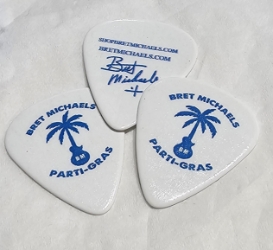 Parti-Gras White Guitar Picks Bret Michaels, Brett Michaels, Bret Micheals, Brett Micheals, guitar