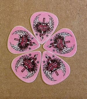 Pink Heart Dagger Guitar Picks Bret Michaels, Brett Michaels, Bret Micheals, Brett Micheals, guitar