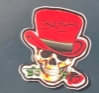 Red Top Hat Skull w/Signature Sticker Bret Michaels, Brett Michaels, Bret Micheals, Brett Micheals, sticker, red top hat, skull