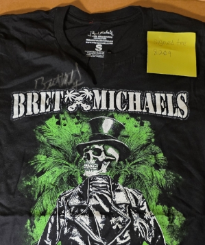 Signed T-Shirt - Green Leather Jacket Bret Michaels, Brett Michaels, Bret Micheals, Brett Micheals, LIfestyle, Style, Life, Collection, tee shirt