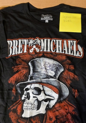 Signed T-Shirt - Red Top Hat Skull  Bret Michaels, Brett Michaels, Bret Micheals, Brett Micheals, LIfestyle, Style, Life, Collection, tee shirt