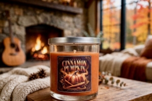 Toasted Cinnamon Pumpkin Candle 12 oz Jar Bret Michaels, Brett Michaels, Bret Micheals, Brett Micheals, LIfestyle, Style, Life, Collection, Home, Inspiration, cinnamon pumpkin spice, candle
