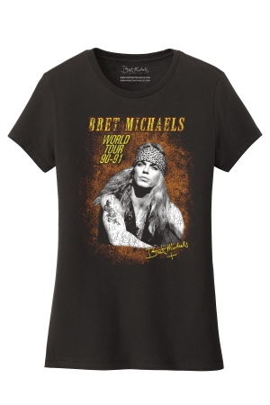 Vintage Collection - World Tour 90-91 Ladies Tee Bret Michaels, Brett Michaels, Bret Micheals, Brett Micheals, Lifestyle, tee, shirt, vintage, greg rannells