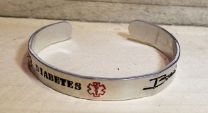 Bret Michaels Diabetes Alert Aluminum Cuff Bret Michaels, Brett Michaels, Bret Micheals, Brett Micheals, diabetic, alert, bracelet, diabetes