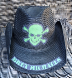 Bret Michaels Green Skull Hat - Plain Skull & Crossbones Bret Michaels, Brett Michaels, Bret Micheals, Brett Micheals, LIfestyle, Style, Life, Collection, gifts, cowboy hat, poison
