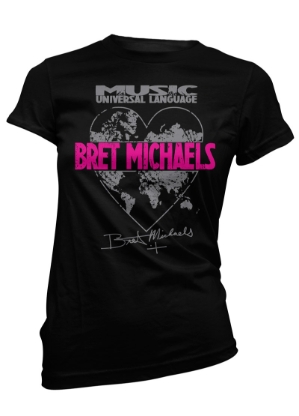 Music/Universal Bret Michaels, Brett Michaels, Bret Micheals, Brett Micheals, LIfestyle, tee, shirt, music, universal language, graphic, heart