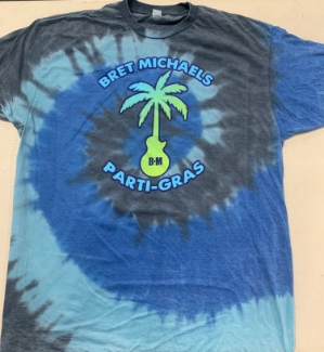 Parti-Gras Tie-Dye Burnout Tee - LIMITED QUANTITIES REMAIN Bret Michaels, Brett Michaels, Bret Micheals, Brett Micheals, LIfestyle, Style, Life, Collection, Home, Inspiration, gifts, parti-gras, tie-dye, palm tree guitar