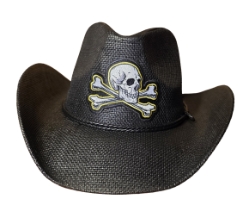 Bret Michaels Custom Cowboy Hat - Skull and Crossbones - Yellow, Black Bret Michaels, Brett Michaels, Bret Micheals, Brett Micheals, LIfestyle, Style, cowboy hat, hat