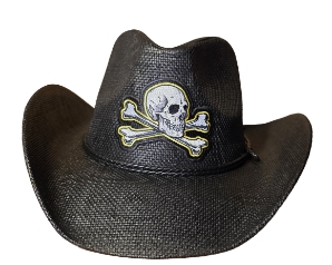 Bret Michaels Custom Cowboy Hat - Skull and Crossbones - Yellow, Black Bret Michaels, Brett Michaels, Bret Micheals, Brett Micheals, LIfestyle, Style, cowboy hat, hat