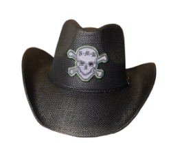 Bret Michaels Custom Cowboy Hat - Skull and Crossbones - Green, Black Bret Michaels, Brett Michaels, Bret Micheals, Brett Micheals, LIfestyle, Style, cowboy hat, hat