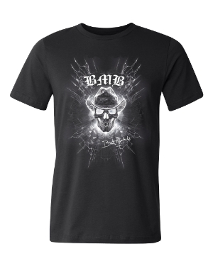 Fractured Glass BMB Skull Unisex Tee Bret Michaels, Brett Michaels, Bret Micheals, Brett Micheals, LIfestyle, Style, skull, cowboy hat, tee, t-shirt, signature