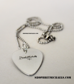 Bret Michaels Signature Logo Aluminum Regular Guitar Pick Bret Michaels, Brett Michaels, Bret Micheals, Brett Micheals, necklace, jewelry
