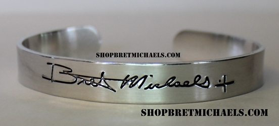 Bret Michaels Signature Logo Aluminum Cuff Bracelet 