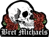 Bret Michaels Skull &amp; Roses 3" Patch Bret Michaels, Brett Michaels, Bret Micheals, Brett Micheals, patch, skull and roses