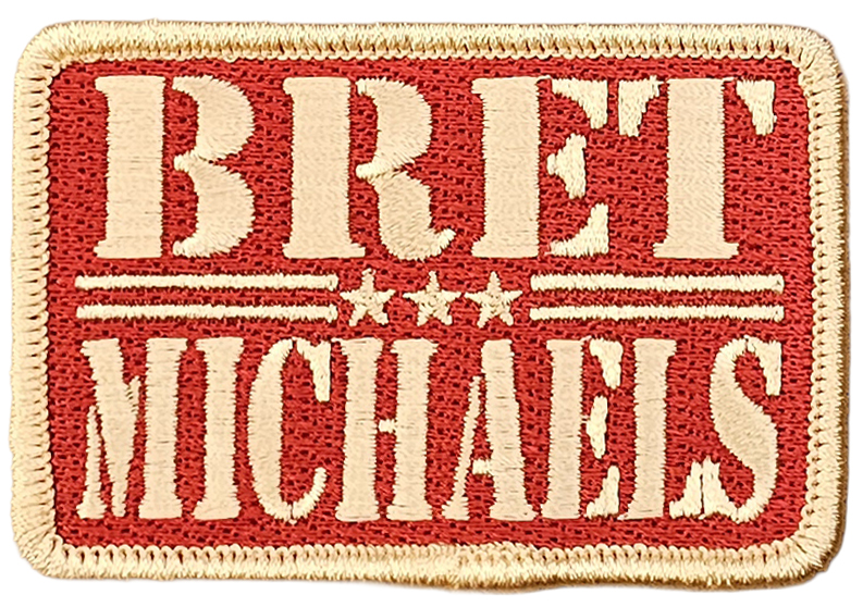 Bret Michaels Red and Cream Patch Bret Michaels, Brett Michaels, Bret Micheals, Brett Micheals, patch